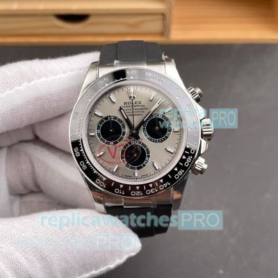 VS Factory Swiss Replica Gain Weight Rolex Daytona Chronograph Gray Dial Oysterflex Watch 